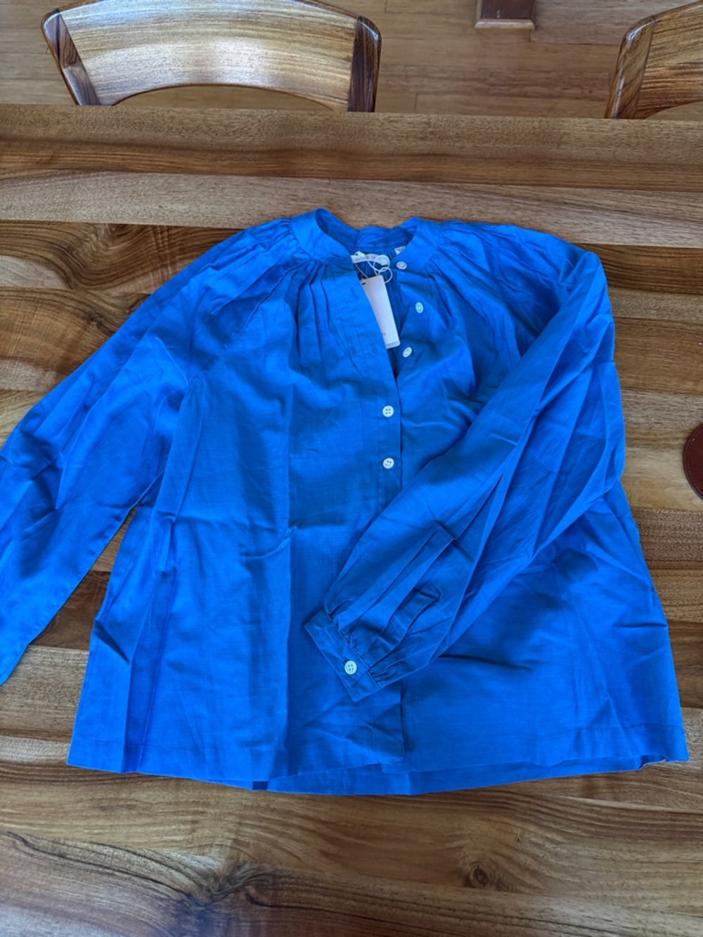 Doen Sky Blue Button-Up Blouse XS with tags